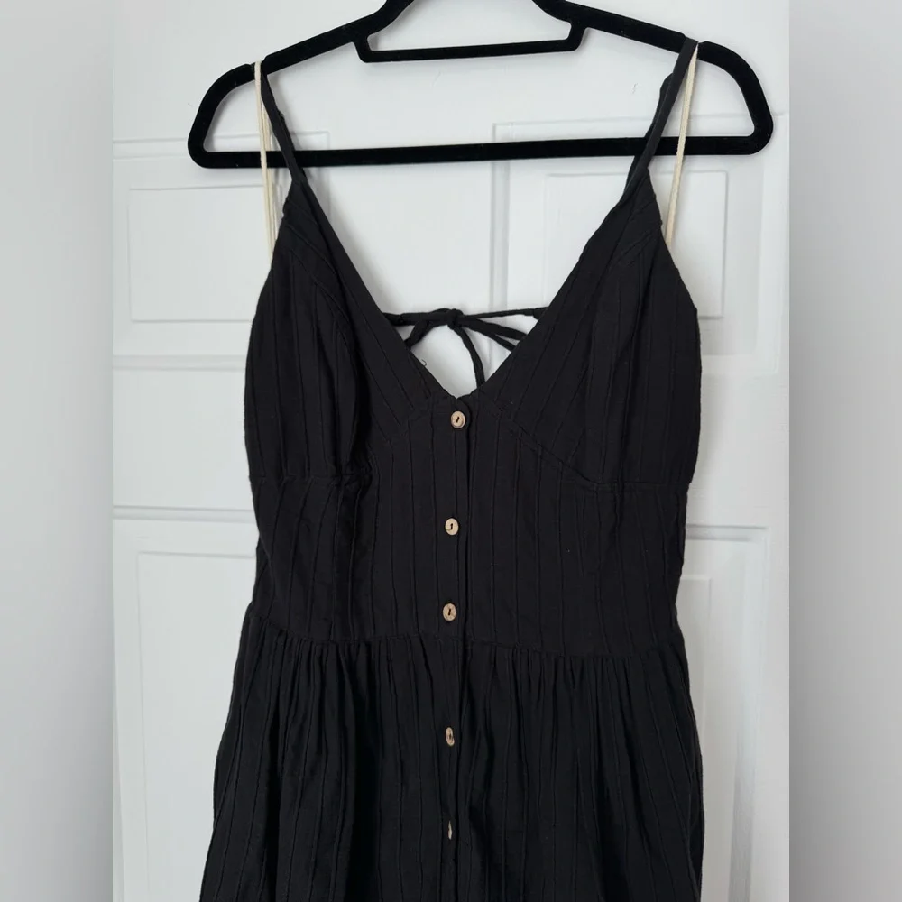 Free People Black Button-Front Maxi Dress